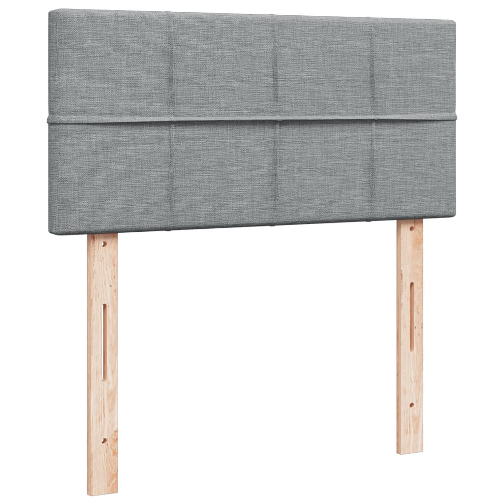 vidaXL Κρεβάτι Boxspring με Στρώμα Ανοιχτό Γκρι 80x200 εκ. Υφασμάτινο
