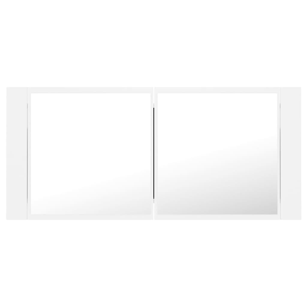 vidaXL Καθρέφτης Μπάνιου με Ντουλάπι LED Λευκός 100x12x45 εκ Ακρυλικός