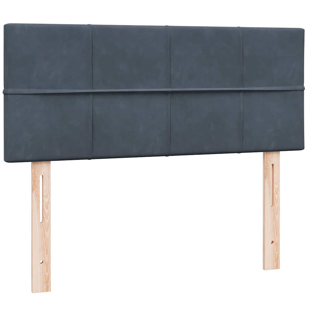 vidaXL Κρεβάτι Boxspring με Στρώμα Σκούρο Γκρι 120x210 εκ. Βελούδινο