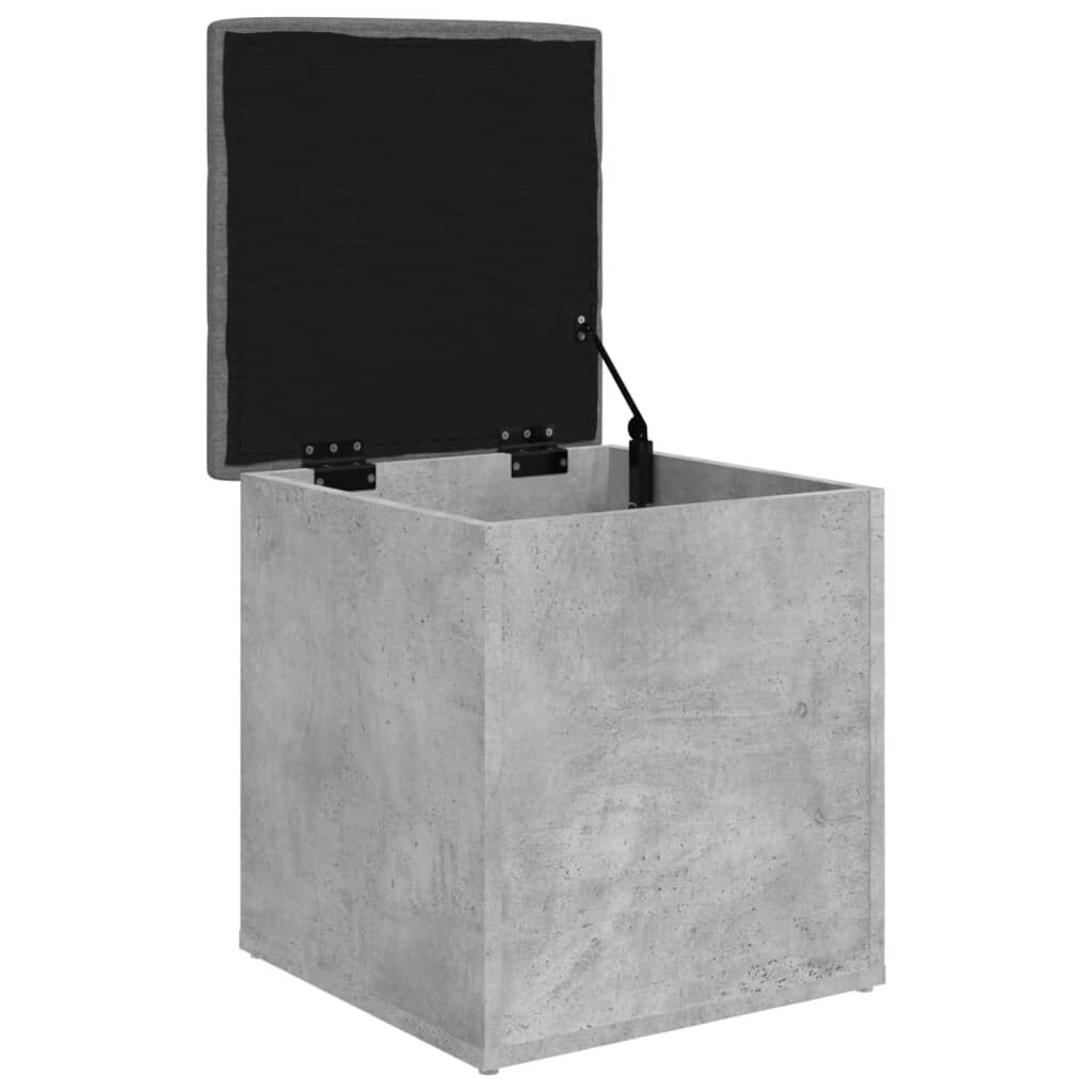 vidaXL Παγκάκι Αποθήκευσης Γκρι Σκυροδεμ. 42x42x45 εκ. Επεξεργ. Ξύλο