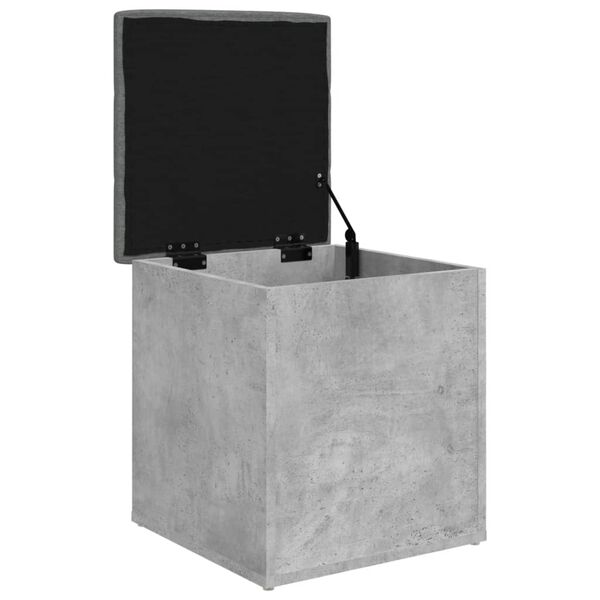 vidaXL Παγκάκι Αποθήκευσης Γκρι Σκυροδεμ. 42x42x45 εκ. Επεξεργ. Ξύλο