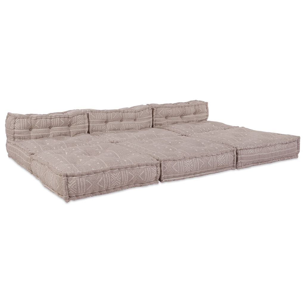 vidaXL Καναπές Pouffe 3-θέσιος Modular Αναστρέψιμος Λεοπάρ Κλωστοϋφαντουργίας