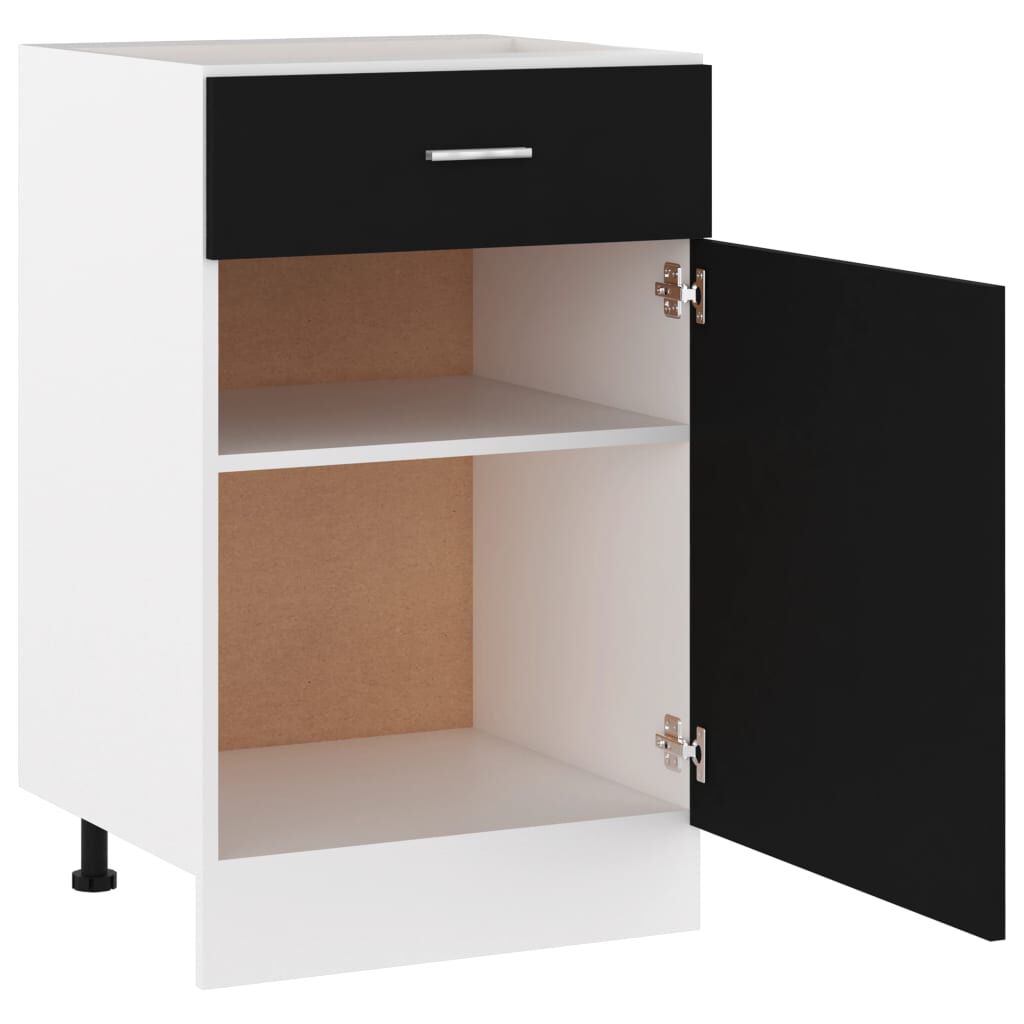 vidaXL Ντουλάπι με Συρτάρι Lyon Μαύρο 50x46x81,5 εκ. Επεξ. Ξύλο