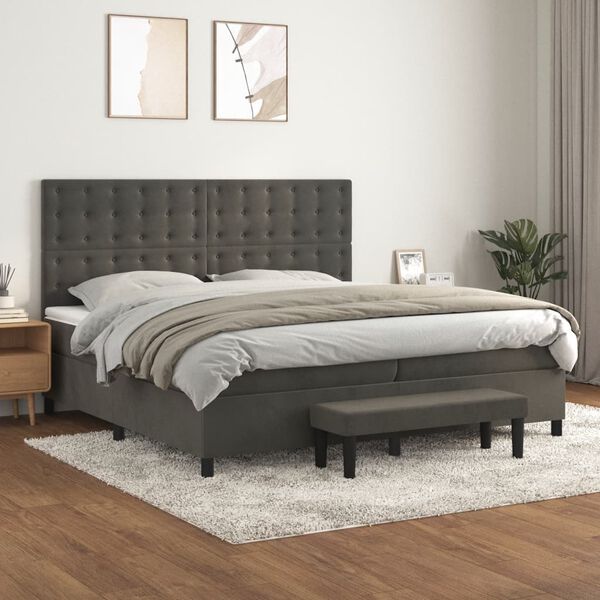 vidaXL &Kappa;&rho;&epsilon;&beta;ά&tau;&iota; Boxspring &mu;&epsilon; &Sigma;&tau;&rho;ώ&mu;&alpha; &Sigma;&kappa;&omicron;ύ&rho;&omicron; &Gamma;&kappa;&rho;&iota; 200x200 &epsilon;&kappa;. &Beta;&epsilon;&lambda;&omicron;ύ&delta;&iota;&nu;&omicron;