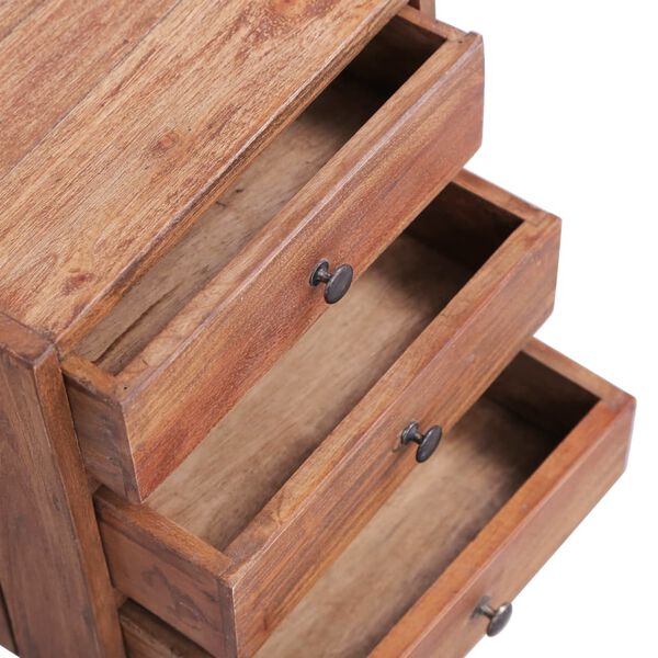 vidaXL Κομοδίνο με 3 Συρτάρια 35x25x35 εκ. από Μασίφ Ξύλο Μαόνι