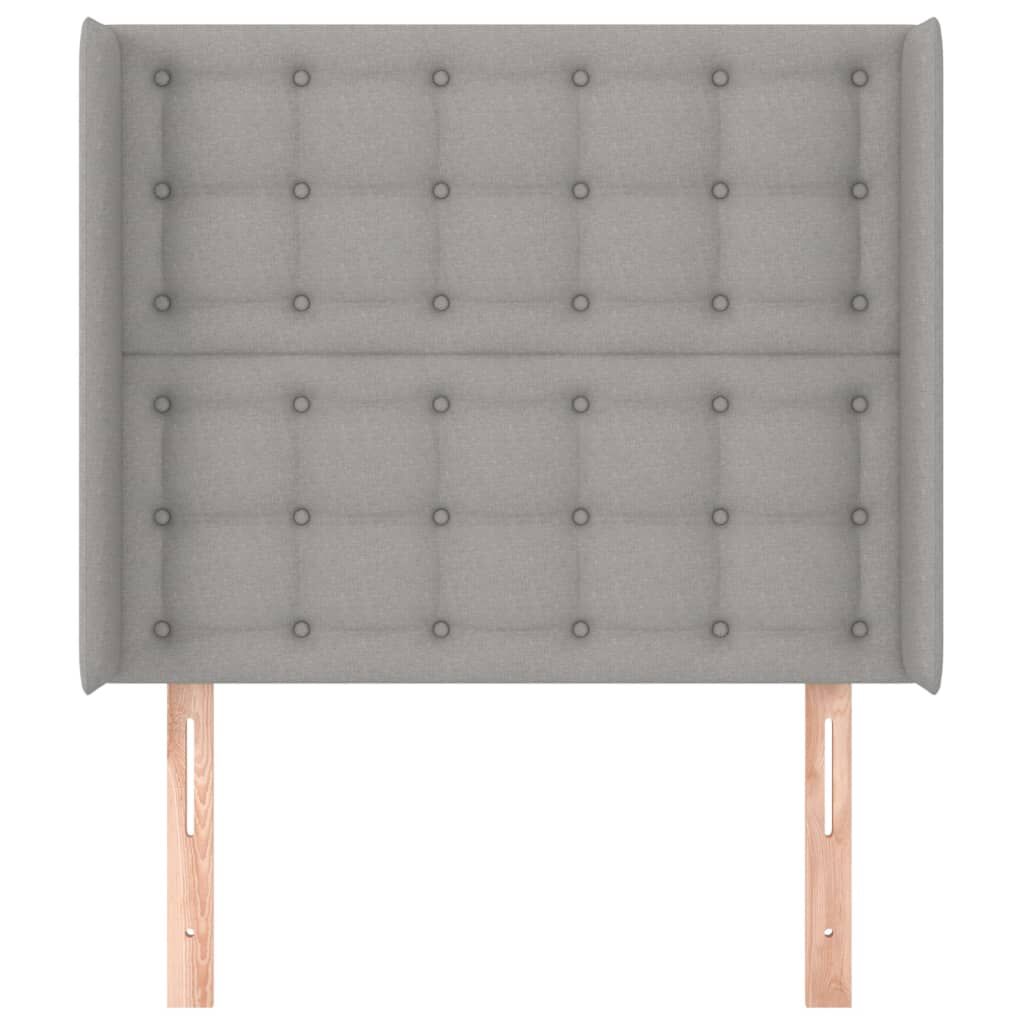 vidaXL Κεφαλάρι με Πτερύγια Ανοιχτό Γκρι 93x16x118/128 εκ. Υφασμάτινο