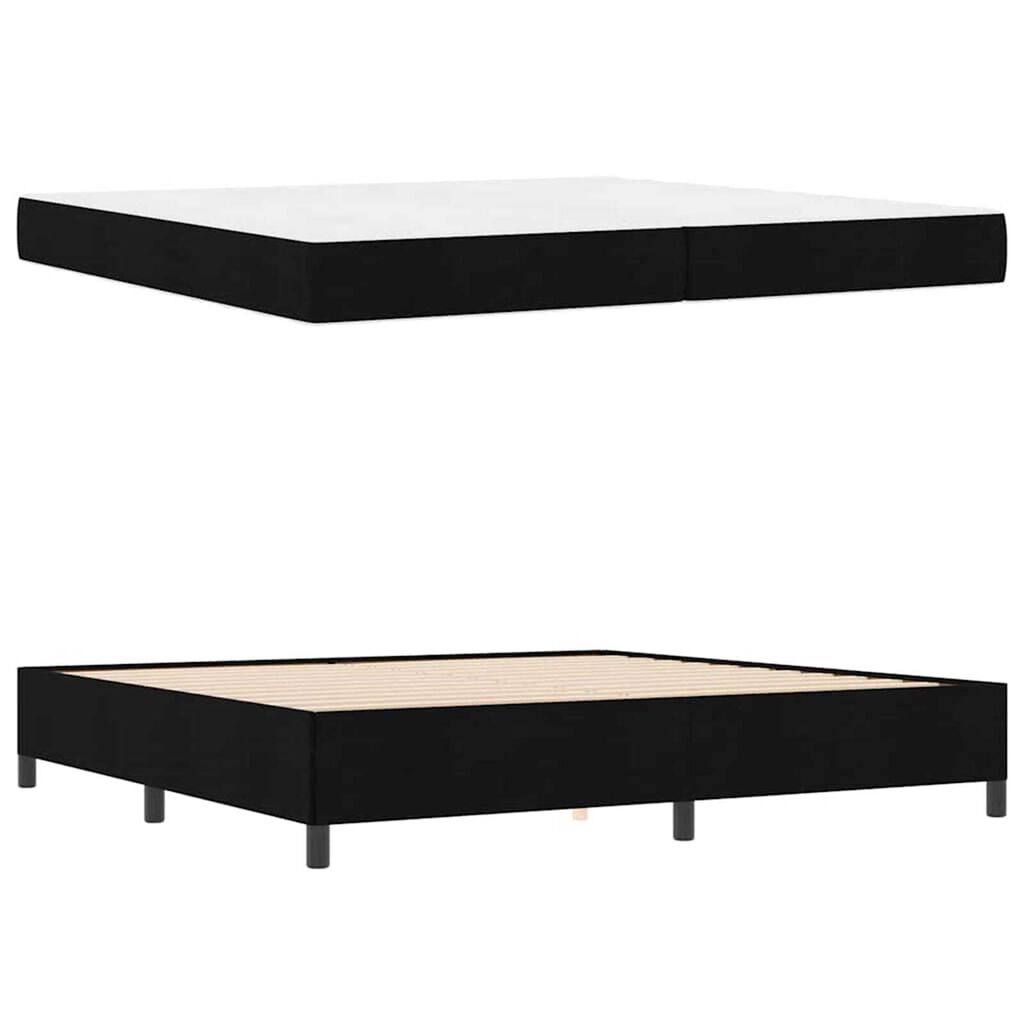 vidaXL Κρεβάτι με ελατήρια Μαύρο και Μαύρο 200 x 200 cm