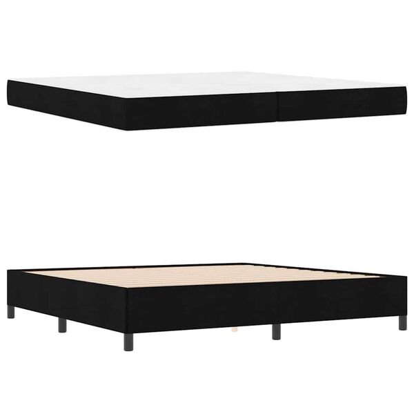 vidaXL Κρεβάτι με ελατήρια Μαύρο και Μαύρο 200 x 200 cm