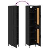 vidaXL Highboard &Mu;&alpha;ύ&rho;&eta; &Omicron;&xi;&upsilon;ά 34,5 x 34 x 180 &epsilon;&kappa;. &Epsilon;&pi;&epsilon;&xi;&epsilon;&rho;&gamma;&alpha;&sigma;&mu;έ&nu;&omicron; &xi;ύ&lambda;&omicron;