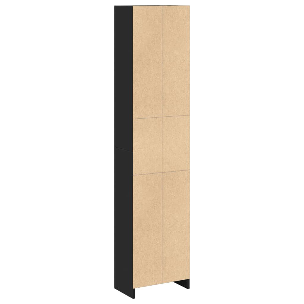 vidaXL Βιβλιοθήκη Μαύρη 40x24x176 εκ. από Επεξεργασμένο Ξύλο