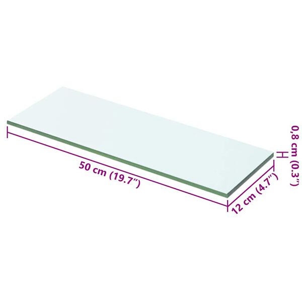 vidaXL Ράφια Πάνελ 2 τεμ. Διάφανα 50 x 12 εκ. Γυάλινα
