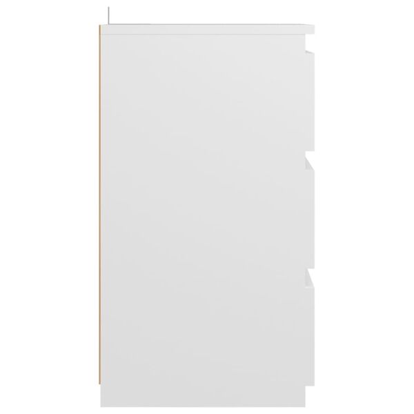 vidaXL Κομοδίνο Λευκό 40 x 35 x 62,5 εκ. από Επεξ. Ξύλο