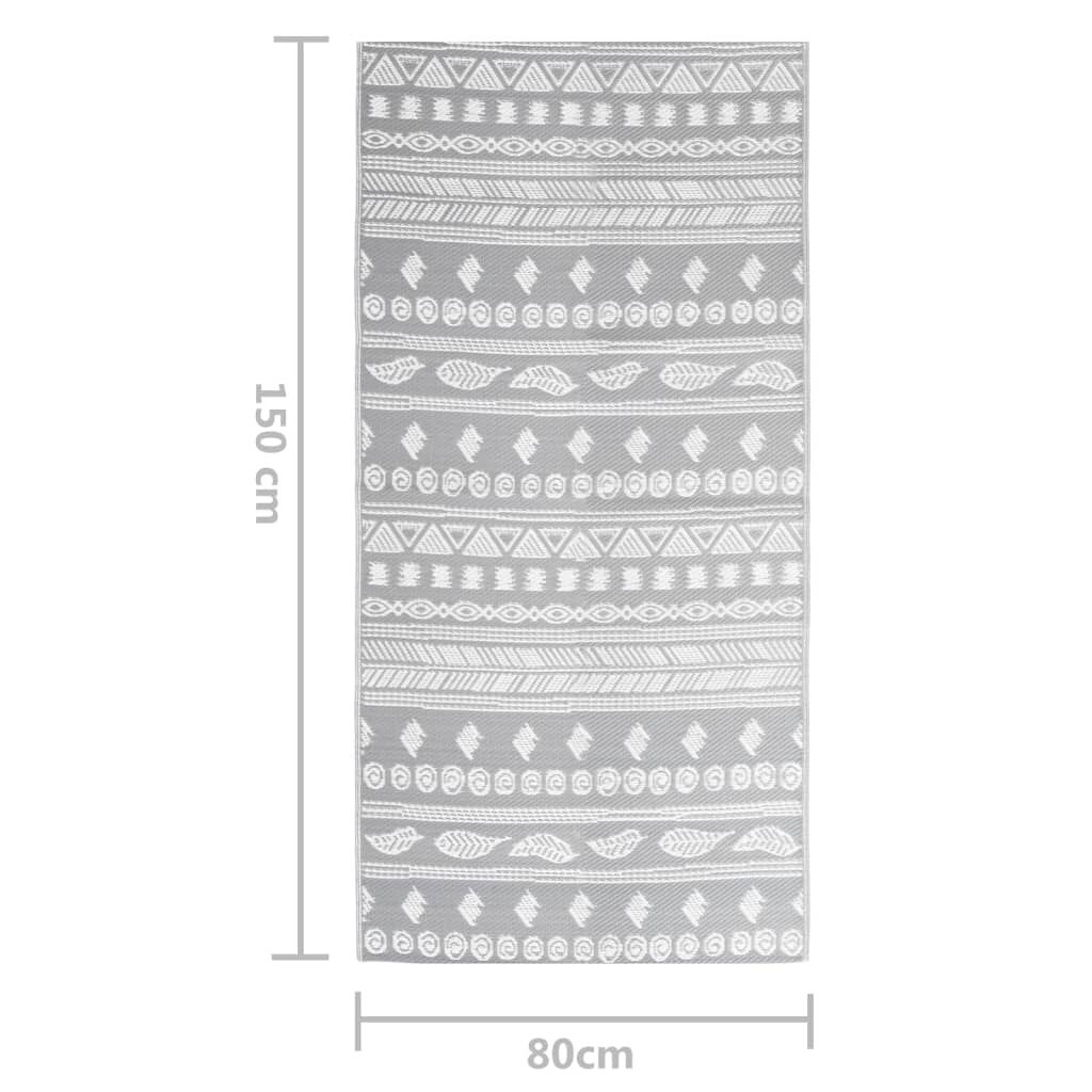 vidaXL Χαλί εξωτερικού χώρου ARAKIL Γκρι 80x150 cm PP