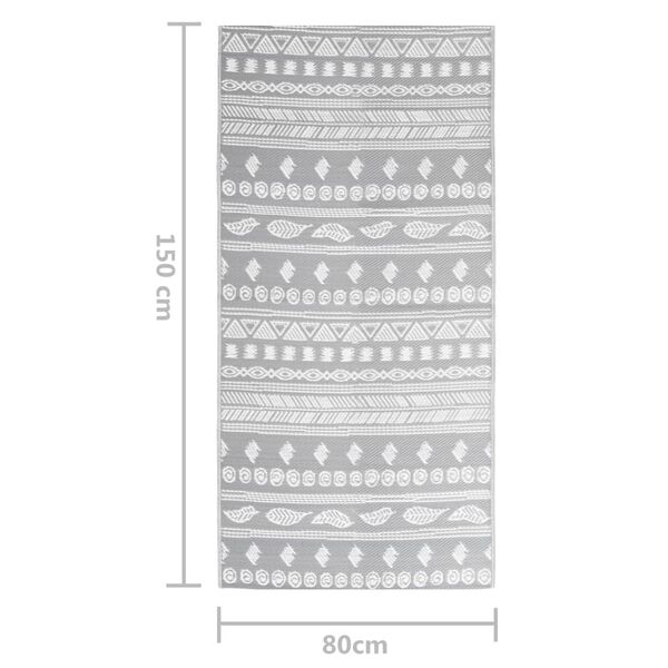vidaXL Χαλί εξωτερικού χώρου ARAKIL Γκρι 80x150 cm PP
