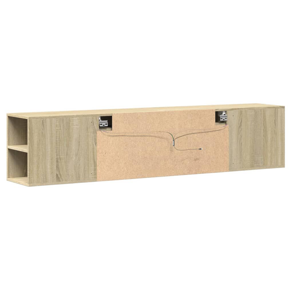 vidaXL Έπιπλο Τοίχου Τηλεόρασης με LED Sonoma Δρυς 180x31x39,5 εκ.