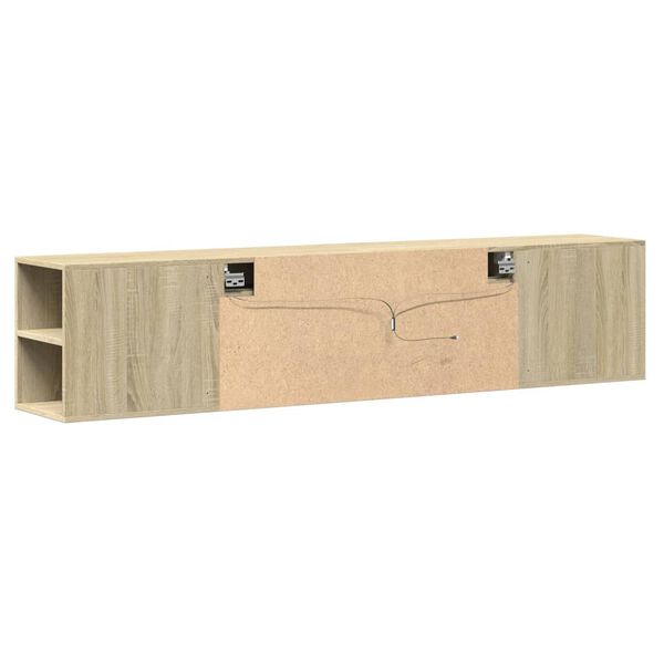 vidaXL Έπιπλο Τοίχου Τηλεόρασης με LED Sonoma Δρυς 180x31x39,5 εκ.