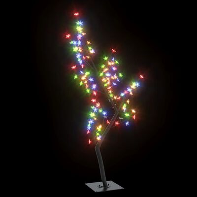 vidaXL Χριστουγεννιάτικο Δέντρο Κερασιά 128 LED Πολύχρωμο Φως 120 εκ.