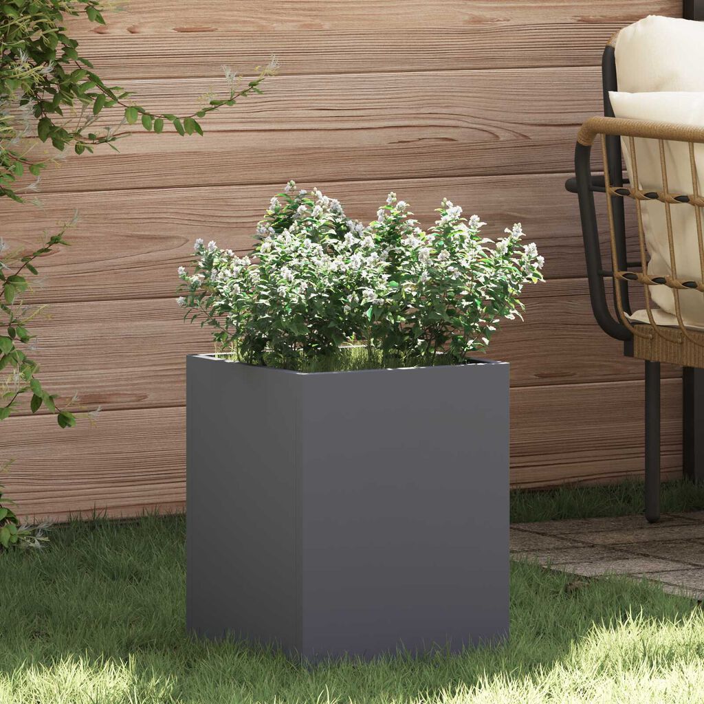 vidaXL Γλάστρα Κήπου Ανθρακί 50 x 32 x 40 εκ Κρύα έλαση από χάλυβα