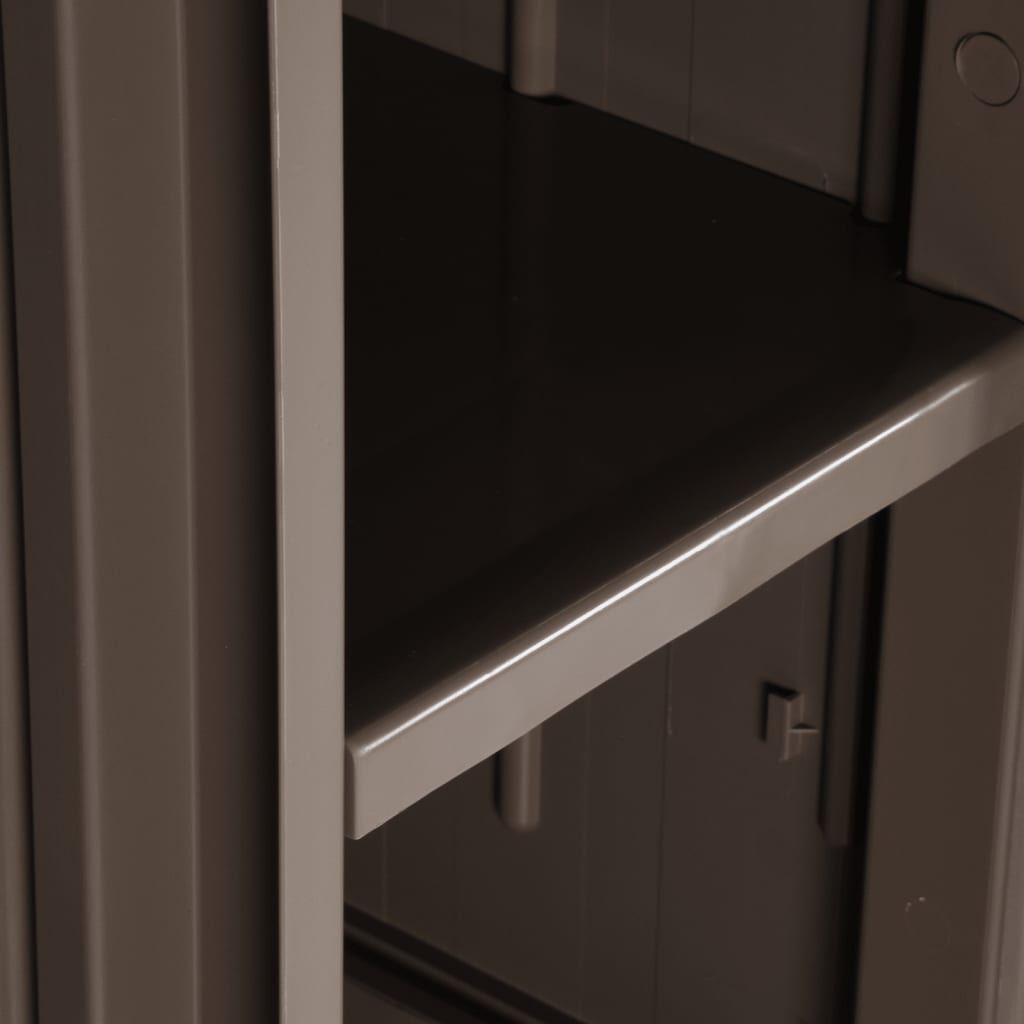 vidaXL Ντουλάπι Αποθήκευσης Κήπου Καφέ 65x45x172 εκ. PP Εμφάνιση Ξύλου