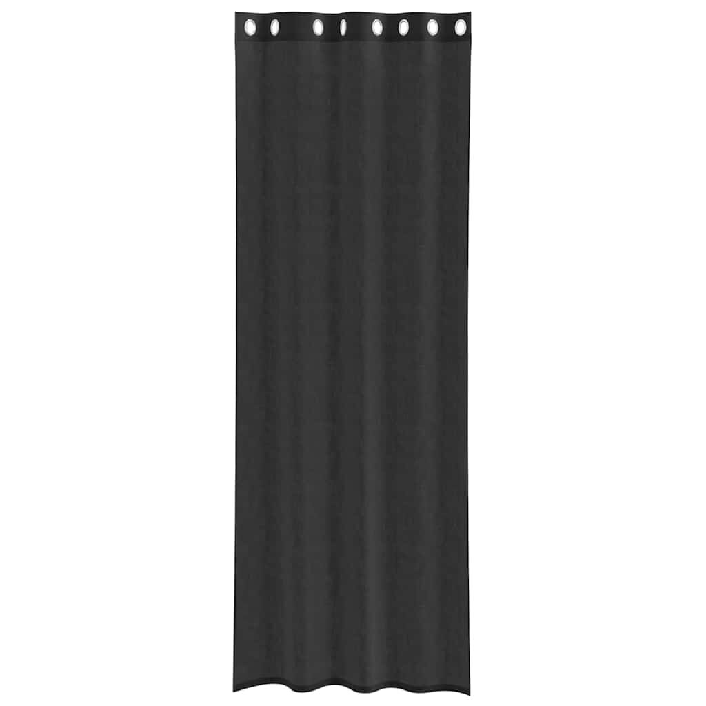 vidaXL Κουρτίνες Voile με ροδέλες 2 τεμάχια Μαύρο 140x300 εκ.