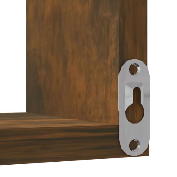 vidaXL Γωνιακή Ραφιέρα Τοίχου Καπνιστή Δρυς 40x40x50 εκ. Επεξεργ. Ξύλο