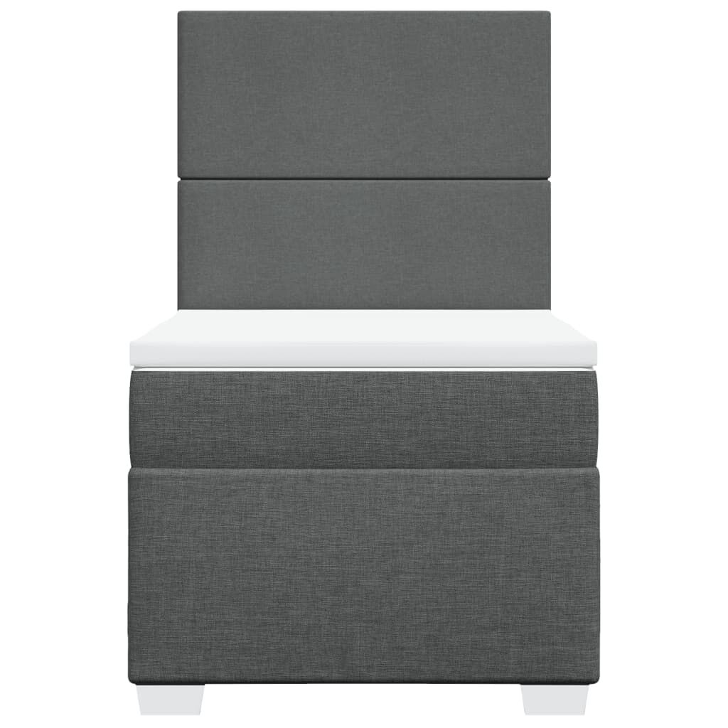 vidaXL Κρεβάτι Boxspring με Στρώμα Σκούρο Γκρι 80x200 εκ. Υφασμάτινο