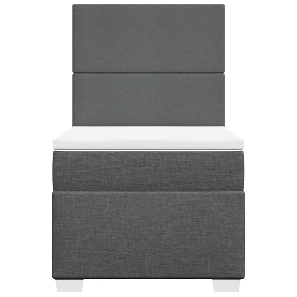 vidaXL Κρεβάτι Boxspring με Στρώμα Σκούρο Γκρι 80x200 εκ. Υφασμάτινο