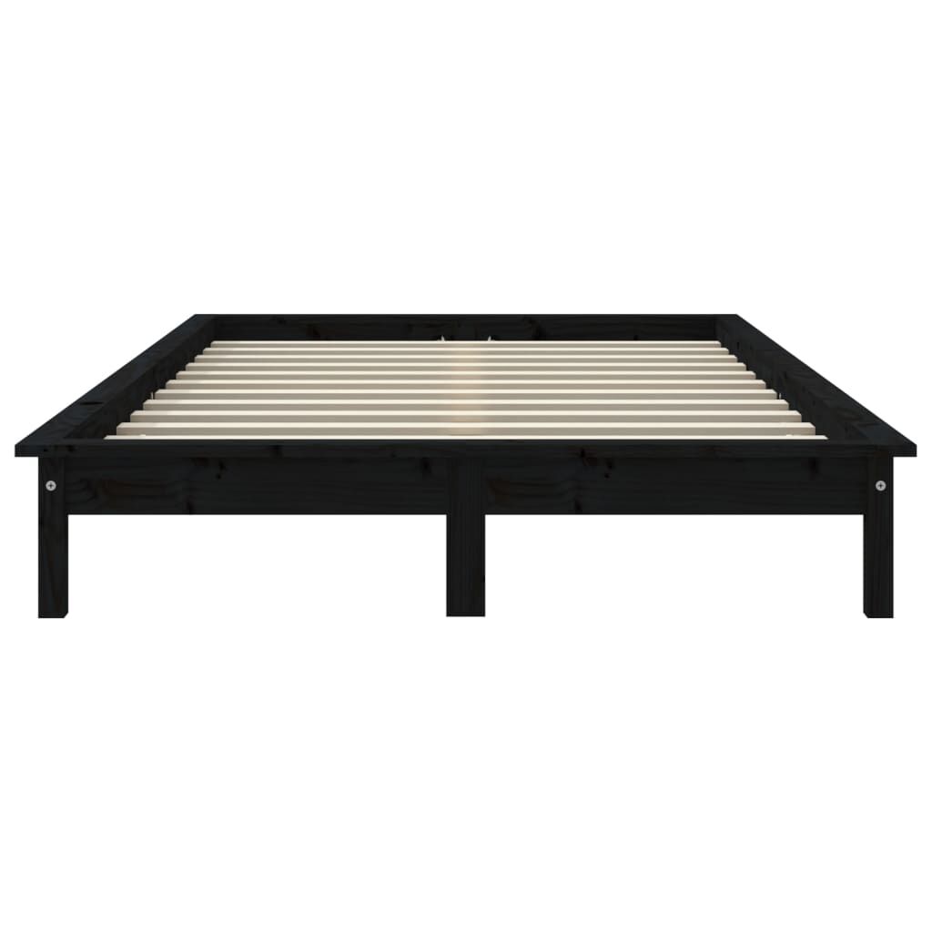 vidaXL Πλαίσιο Κρεβατιού Schwarz 140 x 190 εκ. από Μασίφ Ξύλο Πεύκου