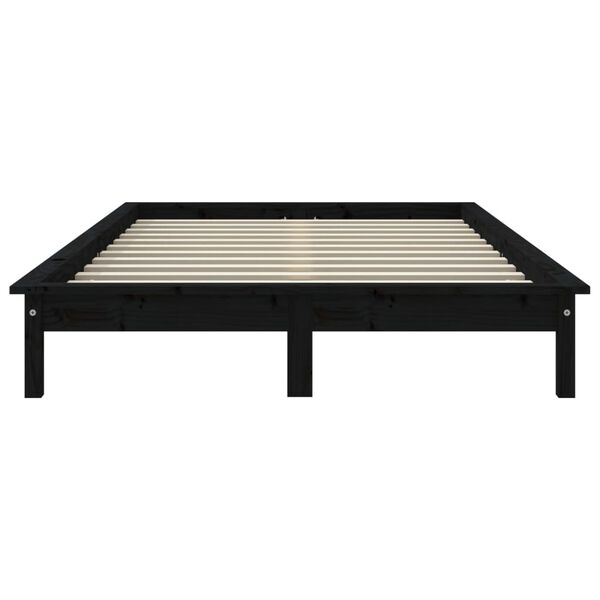 vidaXL Πλαίσιο Κρεβατιού Schwarz 140 x 190 εκ. από Μασίφ Ξύλο Πεύκου