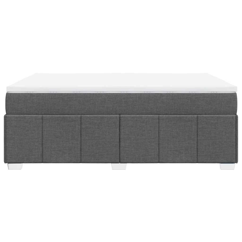 vidaXL Κρεβάτι Boxspring με Στρώμα Σκούρο Γκρι 160x200 εκ Υφασμάτινο