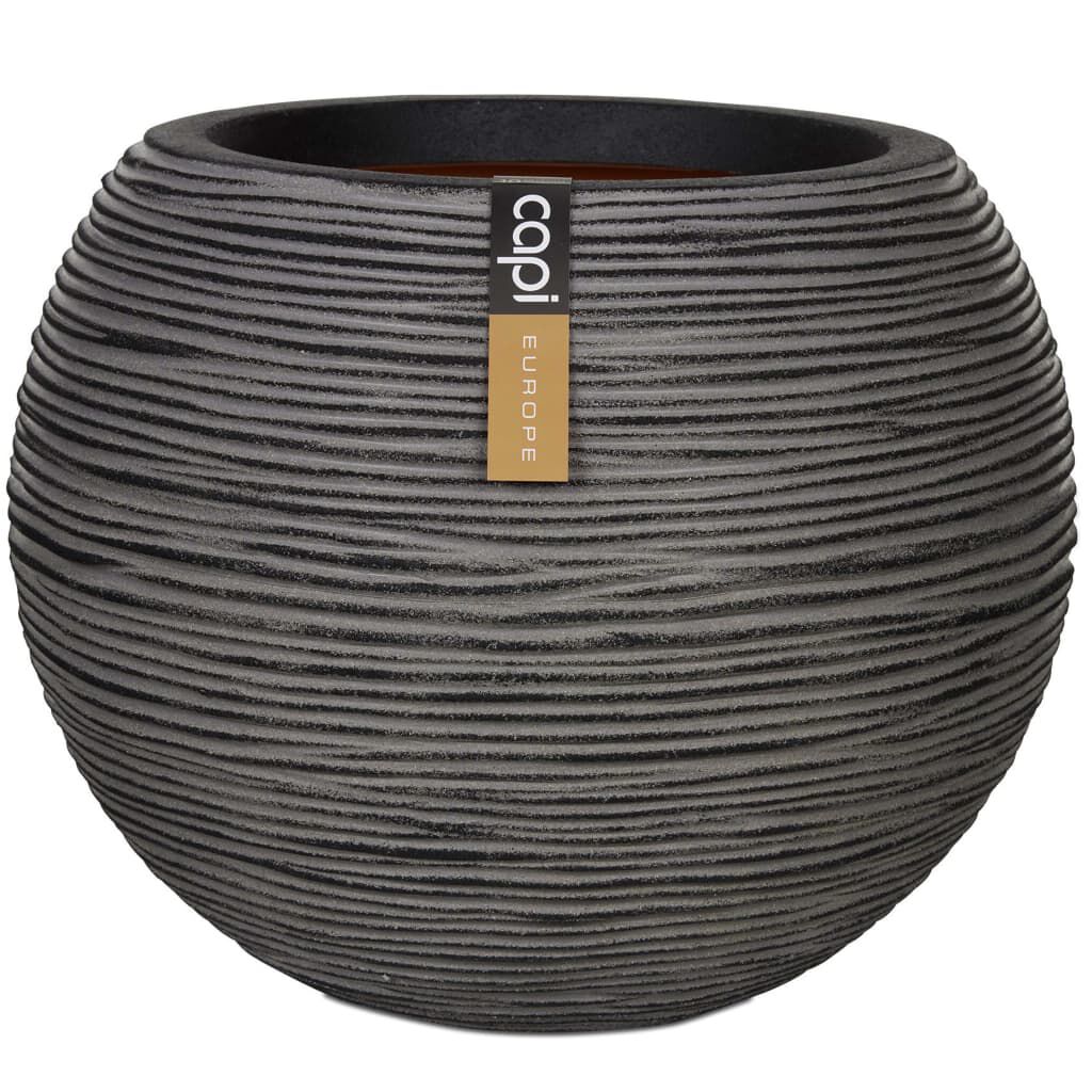Capi Βάζο Nature Rib Σφαιρικό Ανθρακί 40 x 32 εκ. KOFZ270