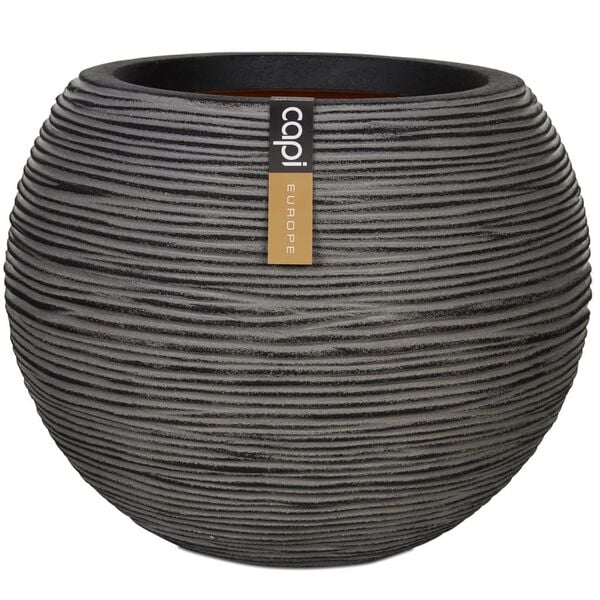 Capi Βάζο Nature Rib Σφαιρικό Ανθρακί 40 x 32 εκ. KOFZ270