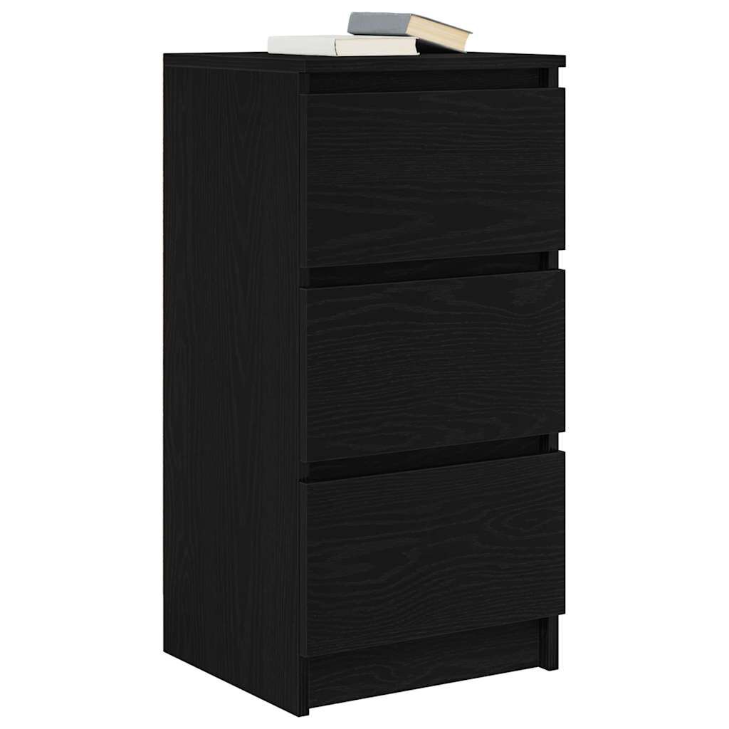 vidaXL Συρταριέρα Μαύρη βελανιδιά 37,5x35x76 εκ. Κατασκευασμένο ξύλο