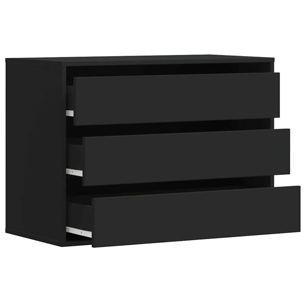 vidaXL Συρταριέρα Γωνιακή Μαύρη 80x41x58 εκ. από Επεξεργασμένο Ξύλο