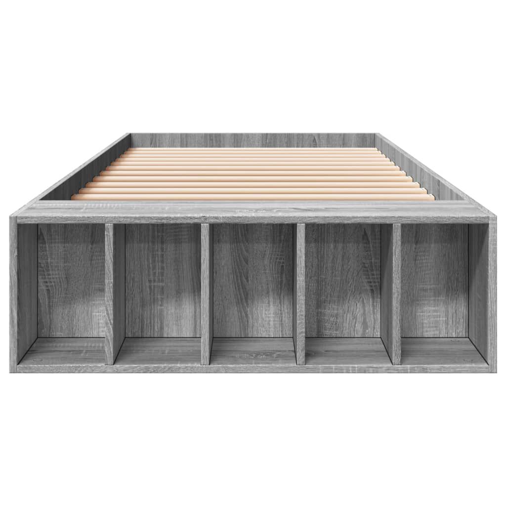 vidaXL Πλαίσιο Κρεβατιού Γκρι Sonoma 75x190 εκ. Επεξεργασμένο Ξύλο