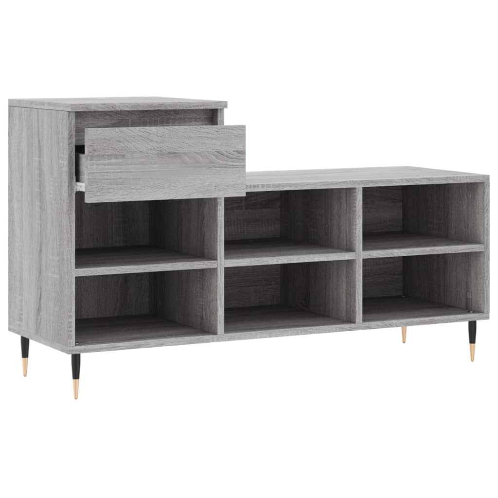 vidaXL Παπουτσοθήκη Γκρι Sonoma 102x36x60 εκ. από Επεξεργασμένο Ξύλο