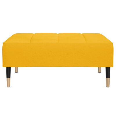 vidaXL Καναπές Κρεβάτι Διθέσιος Κίτρινο Βελούδο & Υποπόδιο/2 Μαξιλάρια