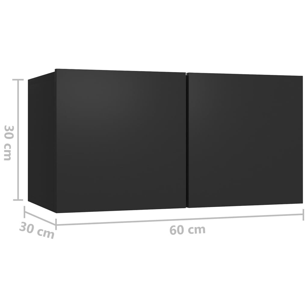 vidaXL Έπιπλο Τηλεόρασης Κρεμαστό Μαύρο 60 x 30 x 30 εκ.