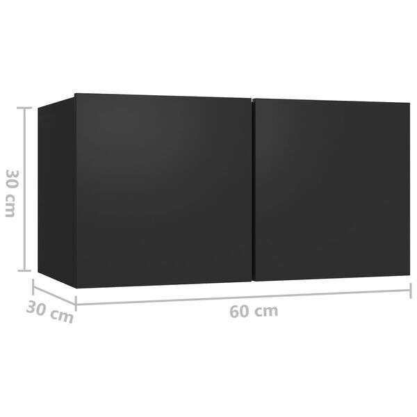 vidaXL Έπιπλο Τηλεόρασης Κρεμαστό Μαύρο 60 x 30 x 30 εκ.