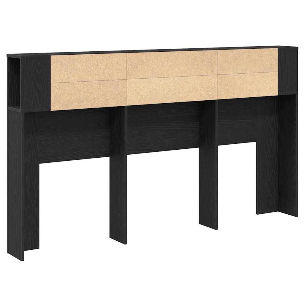 vidaXL Κρεβάτι με Κεφαλάρι Μαύρη δρυς 180 x 18.5 x 102.5 εκ.