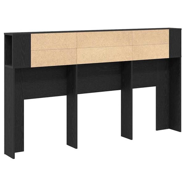 vidaXL Κρεβάτι με Κεφαλάρι Μαύρη δρυς 180 x 18.5 x 102.5 εκ.