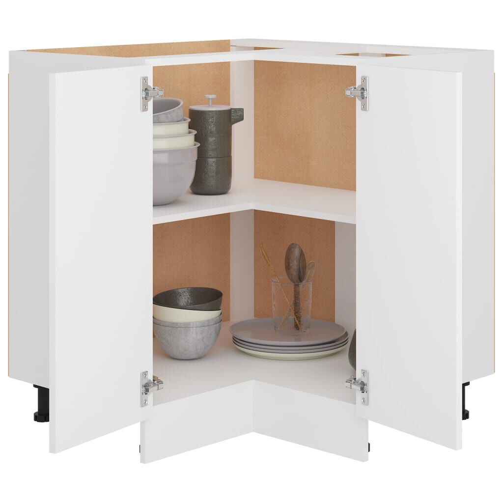 vidaXL Ντουλάπι Δαπέδου Γωνιακό Lyon Λευκό 75,5x75,5x81,5εκ.