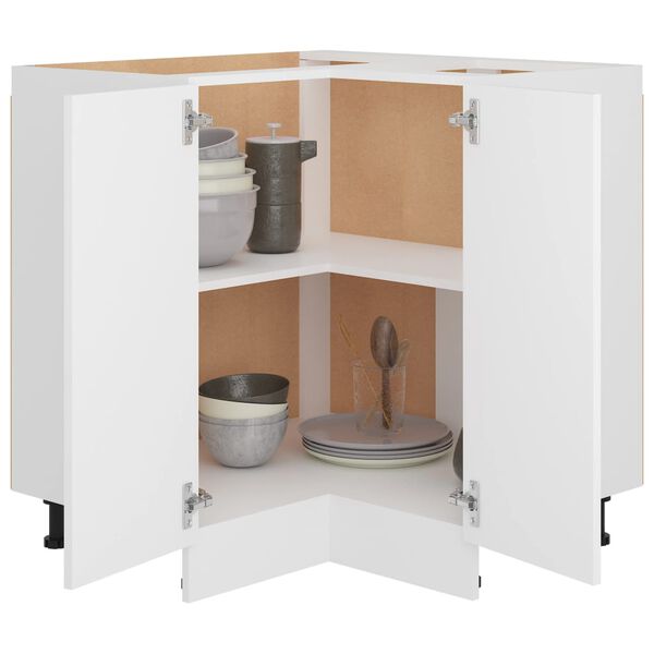 vidaXL Ντουλάπι Δαπέδου Γωνιακό Lyon Λευκό 75,5x75,5x81,5εκ.