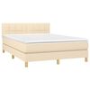 vidaXL &Kappa;&rho;&epsilon;&beta;ά&tau;&iota; Boxspring &mu;&epsilon; &Sigma;&tau;&rho;ώ&mu;&alpha; &Kappa;&rho;&epsilon;&mu; 140x190 &epsilon;&kappa;. &Upsilon;&phi;&alpha;&sigma;&mu;ά&tau;&iota;&nu;&omicron;