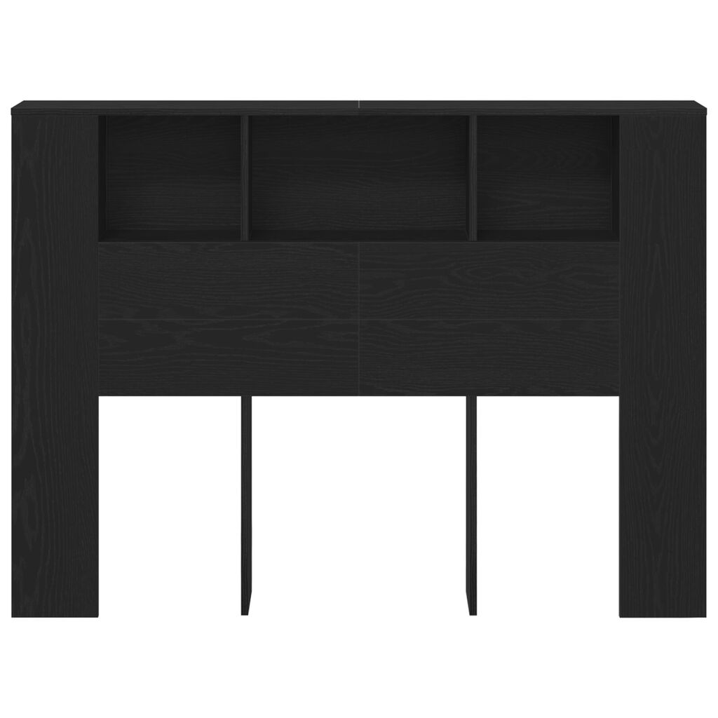 κεφαλοκλίμακα vidaXL Μαύρο Δρύινο Κάβο - 140x19x104.5 εκ - Φτιαγμένο από Μηχανική Ξυλεία
