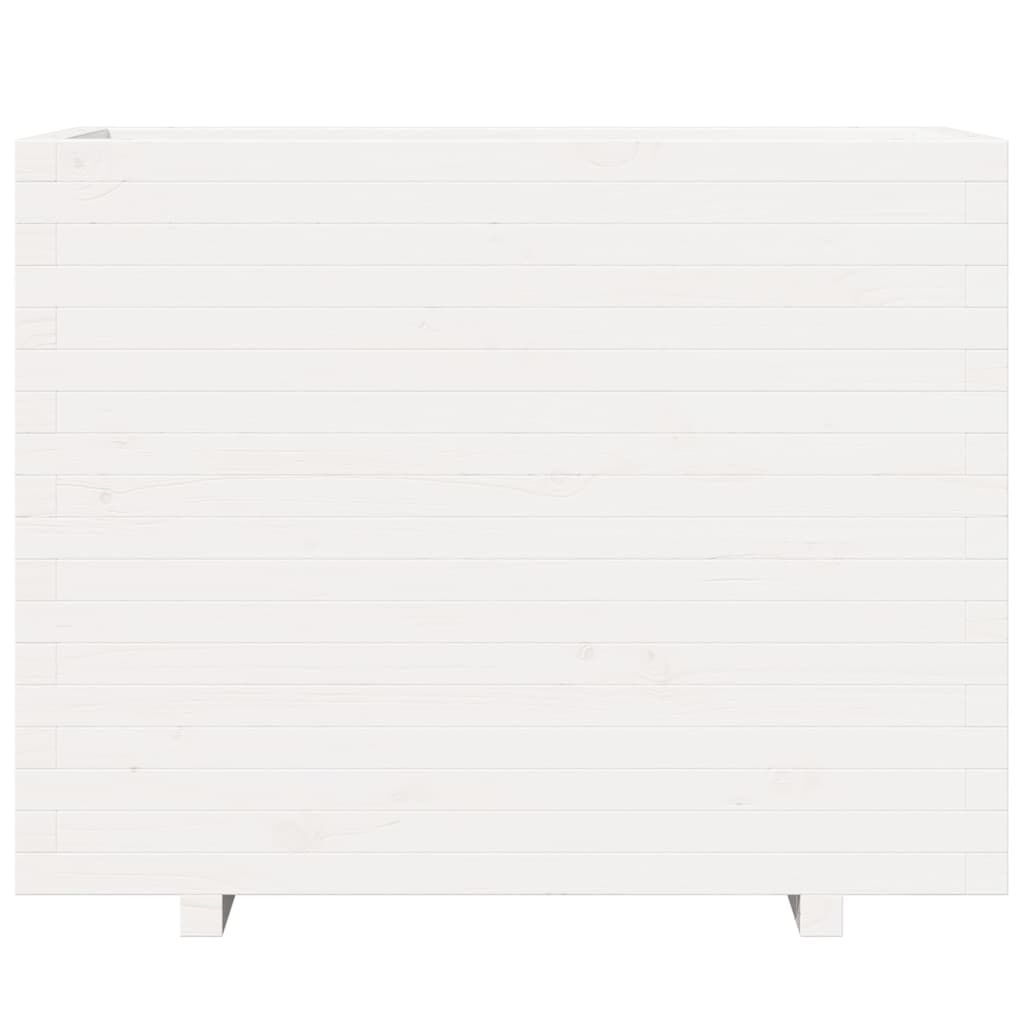 vidaXL Ζαρντινιέρα Κήπου Λευκή 90x40x72,5 εκ. από Μασίφ Ξύλο Πεύκου