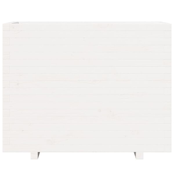 vidaXL Ζαρντινιέρα Κήπου Λευκή 90x40x72,5 εκ. από Μασίφ Ξύλο Πεύκου