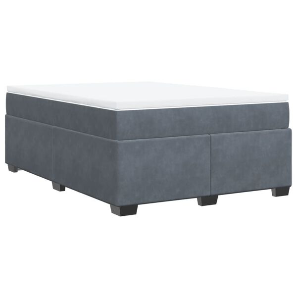 vidaXL Κρεβάτι Boxspring με Στρώμα Σκούρο Γκρι 160x200 εκ. Βελούδινο