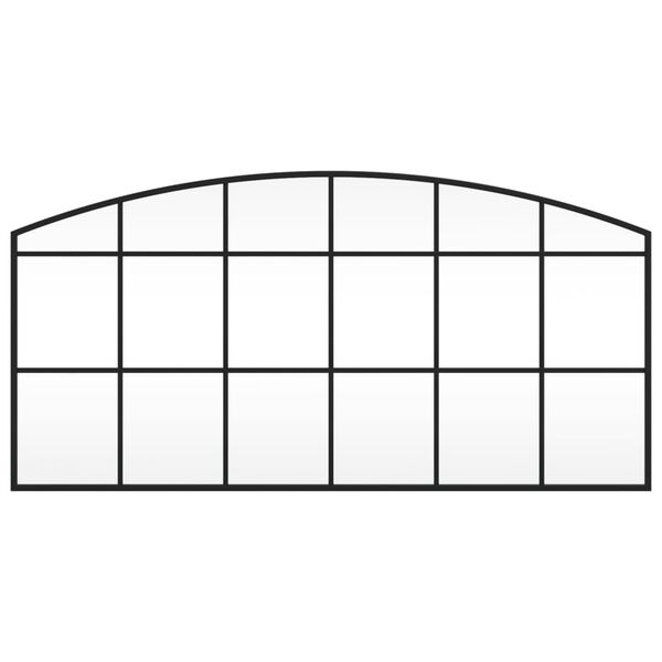 vidaXL Καθρέφτης Τοίχου Αψίδα Μαύρος 100 x 50 εκ. από Σίδερο