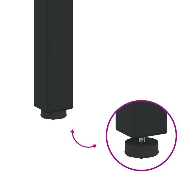 vidaXL Ξαπλώστρα Μαύρη 200x55x35 εκ Μασίφ Ξύλο Ακακίας